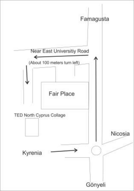 The map to show how to get to TED